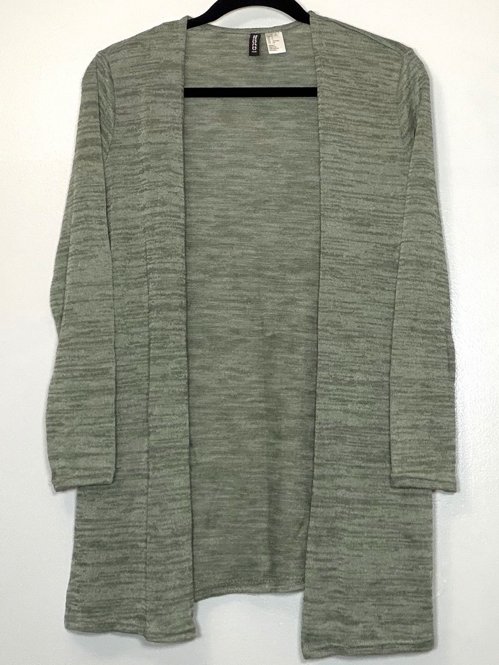 H&M Sage Green Open-Front Womenโs Cardigan
